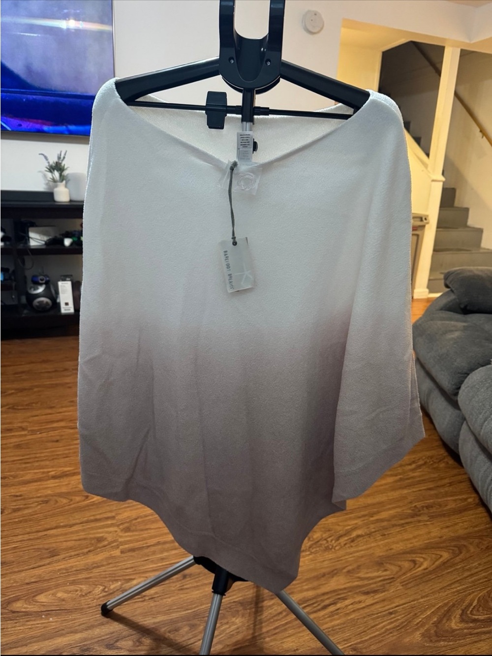 Barefoot Dreams Cream to Taupe Cozy Poncho NWT